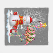 Funny Christmas Tree Flamingo Hat Santa Best Weihn Fleecedecke (Vorderseite (Horizontal))