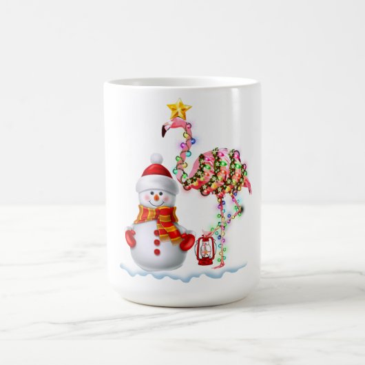 Funny Christmas Tree Flamingo Hat Santa Best Weihn Kaffeetasse (Mittel)