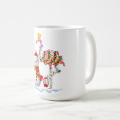 Funny Christmas Tree Flamingo Hat Santa Best Weihn Kaffeetasse (VorderseiteRechts)