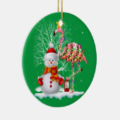 Funny Christmas Tree Flamingo Hat Santa Best Weihn Keramik Ornament (Rechts)