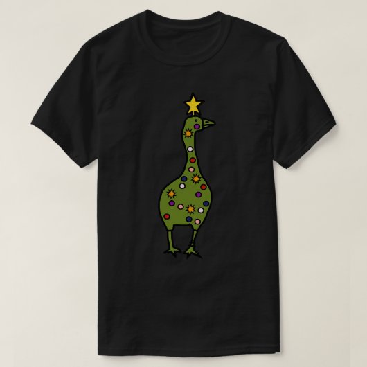 Funny Christmas Tree Gaming Goose T-Shirt (Design vorne)