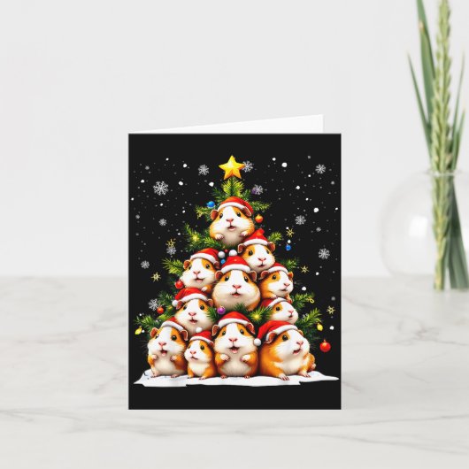 Funny Christmas Tree Guinea G Family Xmas Pajamas Karte (Vorderseite)