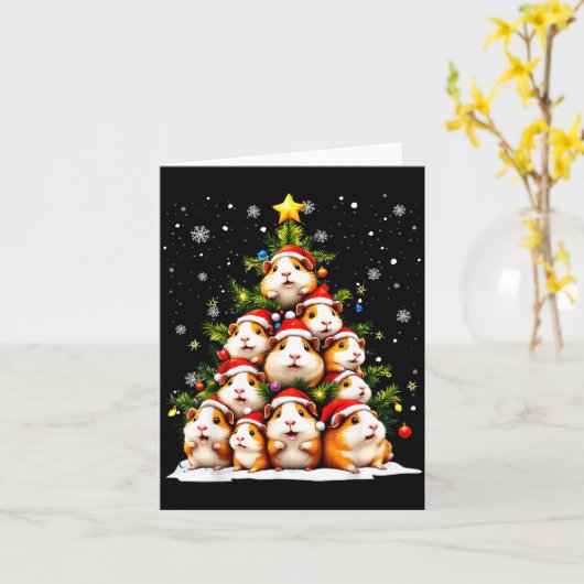 Funny Christmas Tree Guinea G Family Xmas Pajamas Karte (Gelbe Blume)