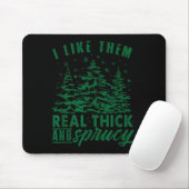 Funny Christmas Tree I Like Them Real Thick & Mousepad (Mit Mouse)