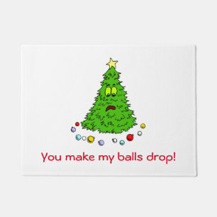 Funny Christmas Tree Joke Make Balls Drop Holiday Fußmatte