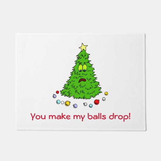 Funny Christmas Tree Joke Make Balls Drop Holiday Fußmatte (Vorderseite)