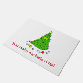Funny Christmas Tree Joke Make Balls Drop Holiday Fußmatte (Schrägansicht)