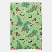 Funny Christmas Tree Katze Küchentuch (Vertikal)