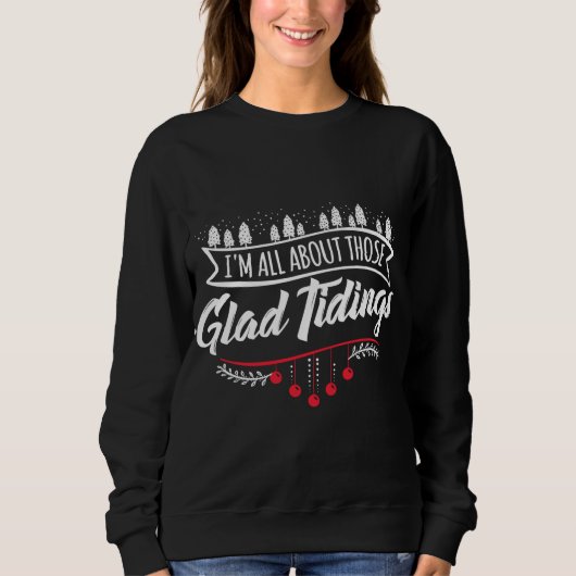 Funny Christmas Tree Lights Ugly Sweater Glad Tidi Sweatshirt (Vorderseite)