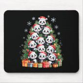 Funny Christmas Tree Panda Family Xmas Pajamas  Mousepad (Vorne)