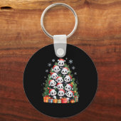 Funny Christmas Tree Panda Family Xmas Pajamas Schlüsselanhänger (Vorderseite)