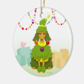 Funny Christmas Tree Poodle Keramik Ornament (Links)