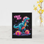 Funny Christmas Tree Rex Boys Männer Cool 70er 80e Karte (Gelbe Blume)