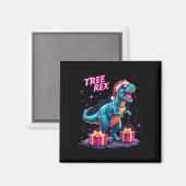 Funny Christmas Tree Rex Boys Männer Cool 70er 80e Magnet (Vorderseite/Rückseite)