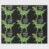 Funny Christmas Tree Rex Dinosaur Geschenkpapier (Flach)