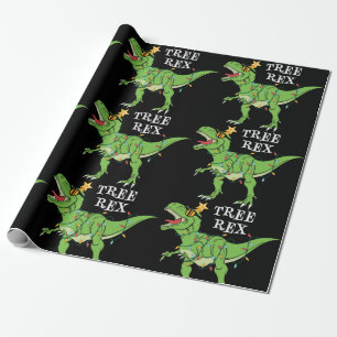 Funny Christmas Tree Rex Dinosaur Geschenkpapier