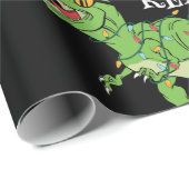 Funny Christmas Tree Rex Dinosaur Geschenkpapier (Rolleneckpunkt)
