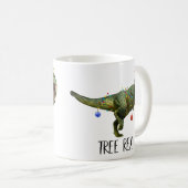 Funny Christmas Tree Rex Dinosaur White Elephant Kaffeetasse (VorderseiteRechts)