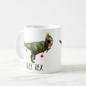 Funny Christmas Tree Rex Dinosaur White Elephant Kaffeetasse (Vorderseite Links)