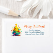 Funny Christmas Tree Rücksendeadressen-Aufklebers (Insitu)