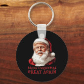 Funny Christmas Trump Weihnachtsmann WeihnachtsWei Schlüsselanhänger (Vorderseite)