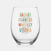 Funny Christmas Tumbler Dasher Prancer Blitzen Weinglas Ohne Stiel (Rückseite)