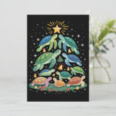 Funny Christmas Turtle Gift Turtle Christmas Tree Einladung (Stehend Vorderseite)
