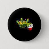 Funny Christmas Turtle It's Fine I'm Fine Everythi Button (Vorderseite)