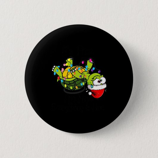 Funny Christmas Turtle It's Fine I'm Fine Everythi Button (Vorderseite)