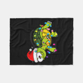 Funny Christmas Turtle It's Fine I'm Fine Everythi Fleecedecke (Vorderseite (Horizontal))