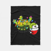 Funny Christmas Turtle It's Fine I'm Fine Everythi Fleecedecke (Vorderseite)