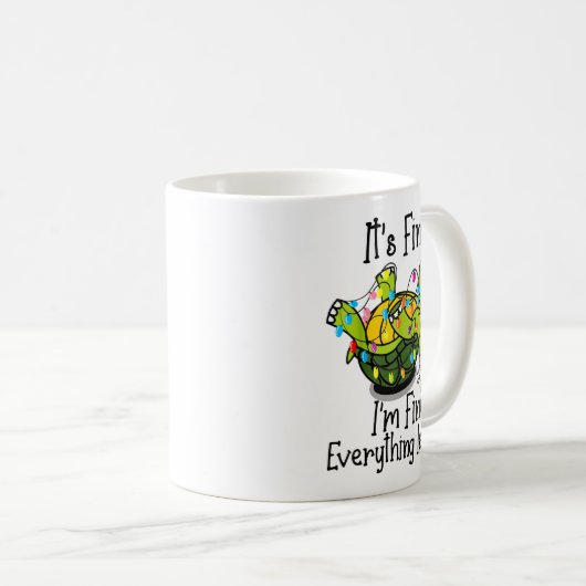 Funny Christmas Turtle It's Fine I'm Fine Everythi Kaffeetasse (VorderseiteRechts)