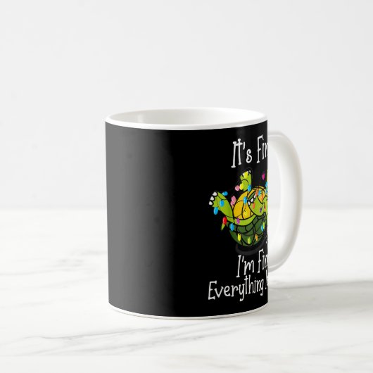 Funny Christmas Turtle It's Fine I'm Fine Everythi Kaffeetasse (VorderseiteRechts)