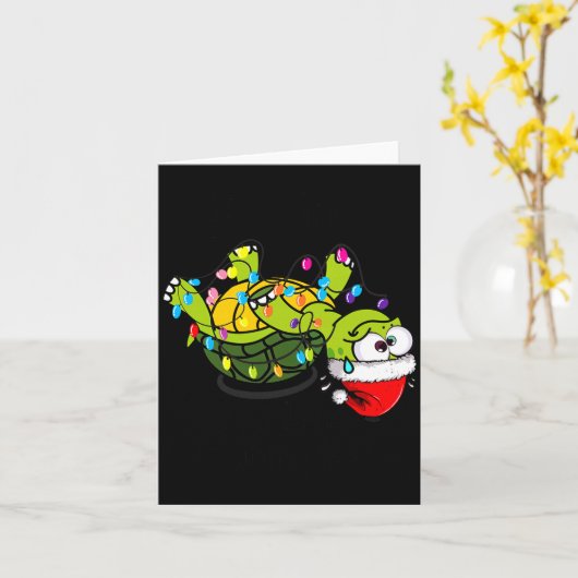 Funny Christmas Turtle It's Fine I'm Fine Everythi Karte (Gelbe Blume)