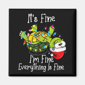 Funny Christmas Turtle It's Fine I'm Fine Everythi Magnet (Vorne)