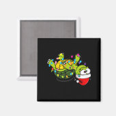 Funny Christmas Turtle It's Fine I'm Fine Everythi Magnet (Vorderseite/Rückseite)