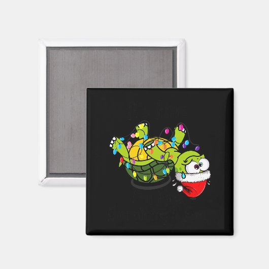 Funny Christmas Turtle It's Fine I'm Fine Everythi Magnet (Vorderseite/Rückseite)