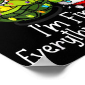 Funny Christmas Turtle It's Fine I'm Fine Everythi Poster (Ecke)