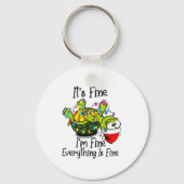 Funny Christmas Turtle It's Fine I'm Fine Everythi Schlüsselanhänger (Vorderseite)