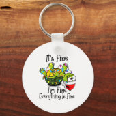 Funny Christmas Turtle It's Fine I'm Fine Everythi Schlüsselanhänger (Vorderseite)