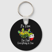 Funny Christmas Turtle It's Fine I'm Fine Everythi Schlüsselanhänger (Vorderseite)