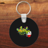 Funny Christmas Turtle It's Fine I'm Fine Everythi Schlüsselanhänger (Vorderseite)