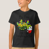 Funny Christmas Turtle It's Fine I'm Fine Everythi T-Shirt (Vorderseite)