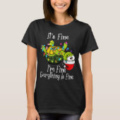 Funny Christmas Turtle It's Fine I'm Fine Everythi T-Shirt (Vorderseite)