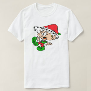 Funny Christmas Überwältigter Elf Urlaub Weihnac T-Shirt