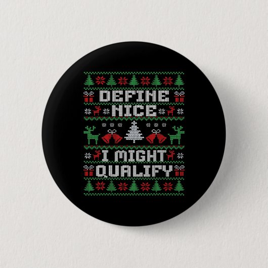 Funny Christmas Ugly Sweater - Definition Nice Button (Vorderseite)