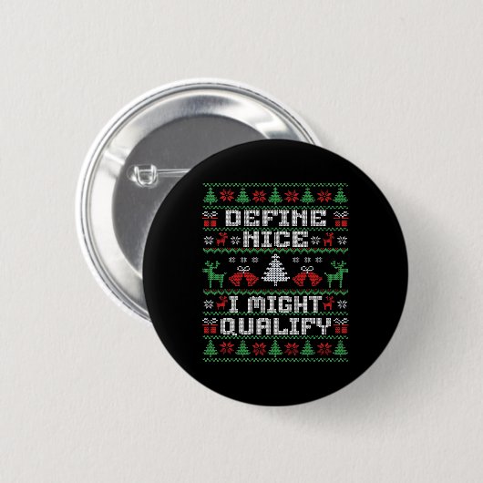 Funny Christmas Ugly Sweater - Definition Nice Button (Vorne & Hinten)