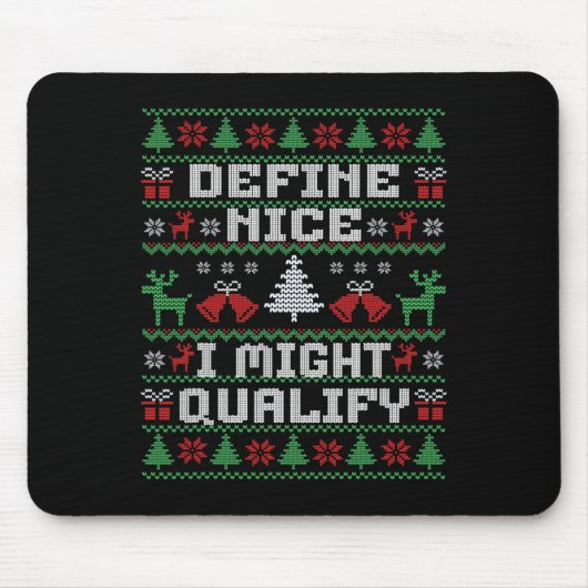 Funny Christmas Ugly Sweater - Definition Nice Mousepad (Vorne)