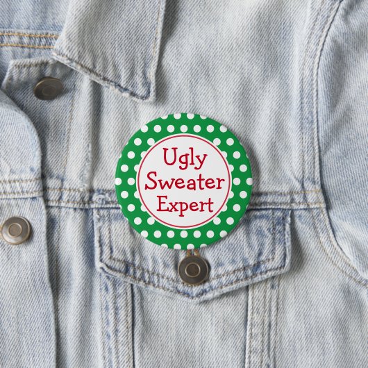 Funny Christmas Ugly Sweater Experte Button Button (Beispiel)