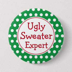 Funny Christmas Ugly Sweater Experte Button Button